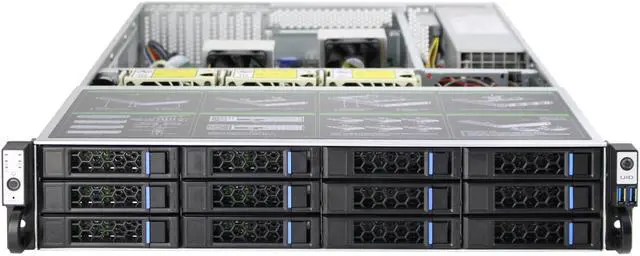 Alt view image 6 of 7 - 2U hot plug 12 hard disk 12Gb sas backplane with delta550W redundant power storage server empty chassis