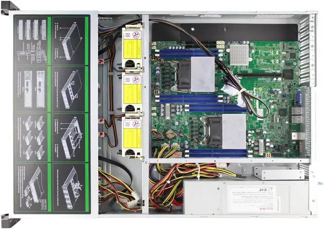 Alt view image 2 of 7 - 2U hot plug 12 hard disk 12Gb sas backplane with delta550W redundant power storage server empty chassis