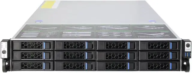 Main image of 2U storage server 12 disk hot swappable 6GB/Expander expansion backplane for E-ATX motherboard redundant power supply empty chassis