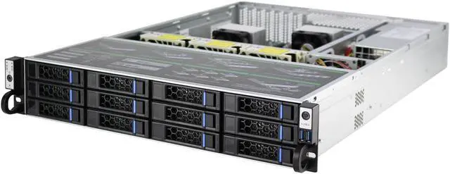 Alt view image 6 of 7 - 2U storage server 12 disk hot swappable 6GB/Expander expansion backplane for E-ATX motherboard redundant power supply empty chassis