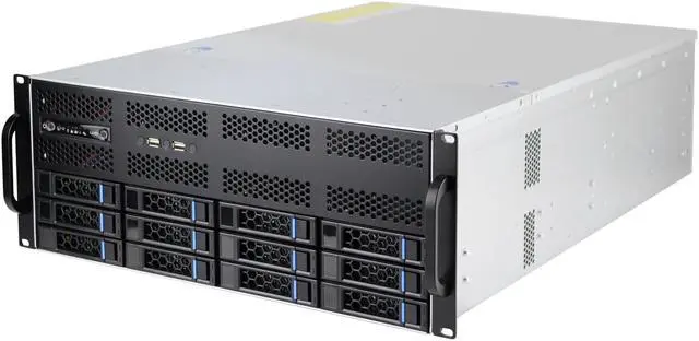 Alt view image 5 of 7 - 12 drawer chassis 4U hot swappable storage server 12GB/SAS backplane suitable for multi graphics card Ultramicro 386 * 330 large motherboard E-ATX empty chassis