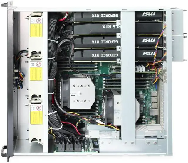 Alt view image 6 of 7 - GPU Server chassis 4U storage big data server redundant power supply lower air cooling server chassis empty chassis
