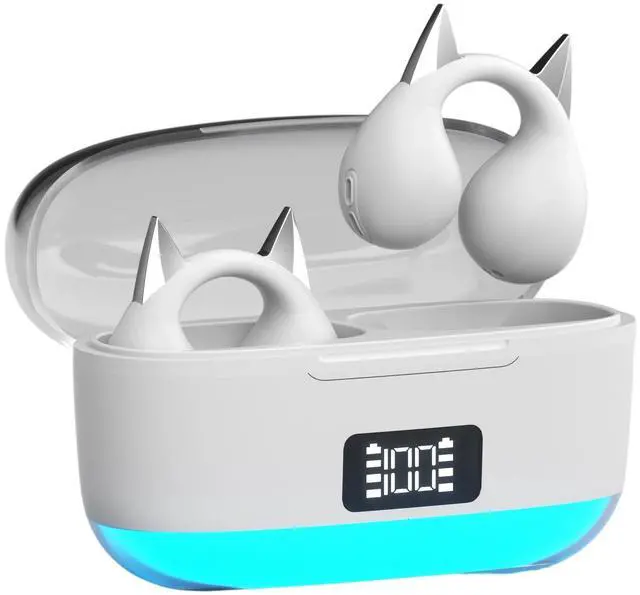 Main image of Anivia Clipon OpenEar Wireless Bluetooth 5.3 Earbuds Sport Headphones with LED Digital Charging Case Non-In-Ear