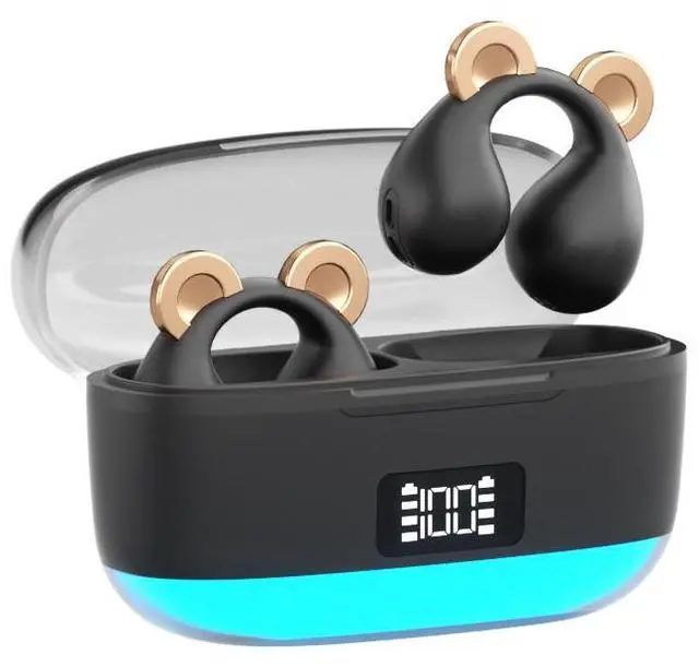 Main image of Anivia Clipon OpenEar Wireless Bluetooth 5.3 Earbuds Sport Headphones with LED Digital Charging Case Non-In-Ear