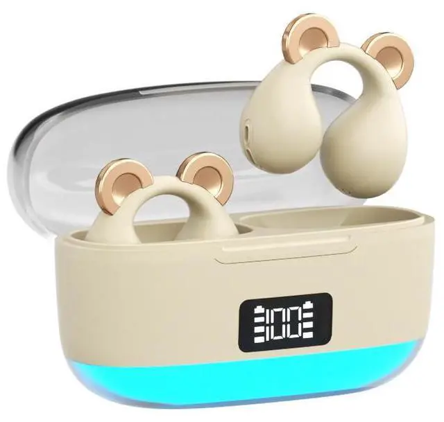 Main image of Anivia Clipon OpenEar Wireless Bluetooth 5.3 Earbuds Sport Headphones with LED Digital Charging Case Non-In-Ear