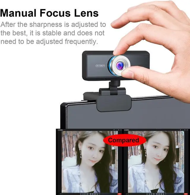 Alt view image 4 of 7 - 1080P Webcam Full HD USB Webcam with Microphone Widescreen Video Calling and Recording Camera Manual Focus 1080P Webcam for Laptop Skype PC Windows 10