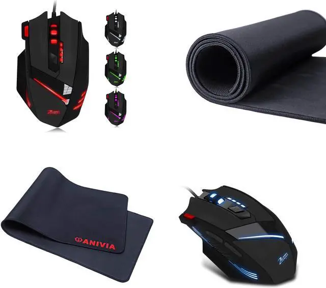 Alt view image 7 of 7 - Gaming Mouse and XXL Size Mouse Pad Set, USB PC Mouse G80 Desk Pad Computer Table Mat 31.49 x 11.81 x 0.12 inch with Anti-Slip Rubber Base for Home Office Computer Laptop