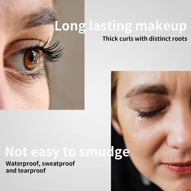 Alt view image 6 of 7 - Black Mascara Waterproof Lash Effect Mascara Luxuriously Longer, Thicker, Voluminous Eyelashes Thick Brush Head Create 3D Thick Curled Eyelashes A207