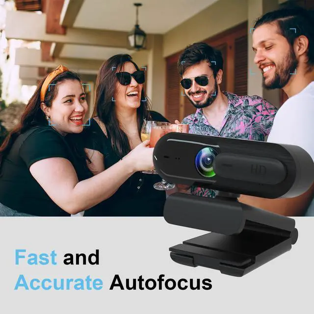 Alt view image 6 of 6 - EACH Full HD Webcam 1080p USB Webcam Autofocus Camera HDR Webcam Widescreen with Privacy Cover Video Calling and Recording for Laptop PC Skype Stream Gaming