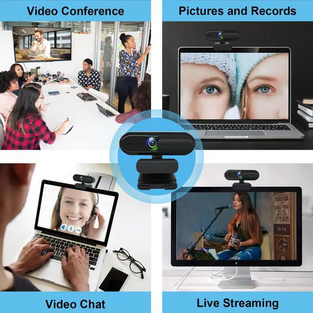 Alt view image 5 of 6 - EACH Full HD Webcam 1080p USB Webcam Autofocus Camera HDR Webcam Widescreen with Privacy Cover Video Calling and Recording for Laptop PC Skype Stream Gaming