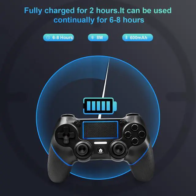 Alt view image 5 of 7 - Wireless Gamepad with Touch Panel Joypad Double Shock C200 Gaming Controller Compatible for PS-4 with Dual Vibration Game Remote Control Joystick Compatible PS-4/Pro/Slim/PC Laptop