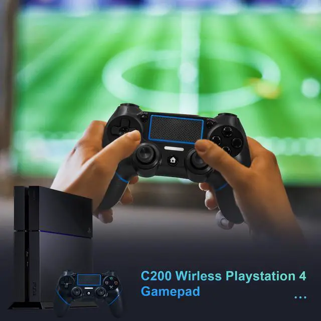 Alt view image 4 of 7 - Wireless Gamepad with Touch Panel Joypad Double Shock C200 Gaming Controller Compatible for PS-4 with Dual Vibration Game Remote Control Joystick Compatible PS-4/Pro/Slim/PC Laptop