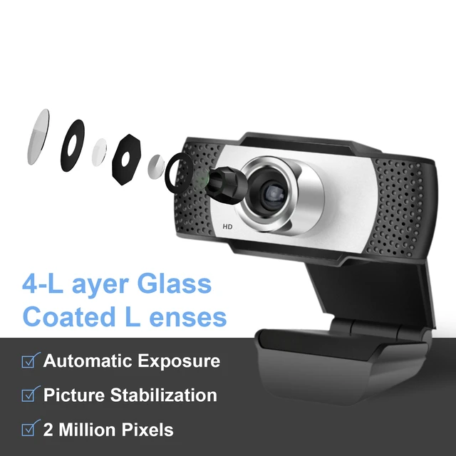 Alt view image 3 of 7 - 1080P HD Webcam with NoiseCancelling Microphone, Manual Focus USB Web Camera for Laptop Desktop Video Calling Streaming1