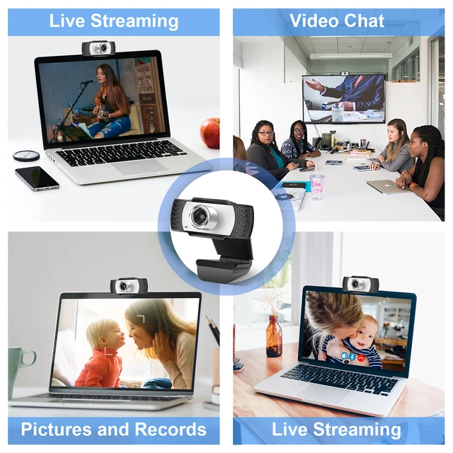 Alt view image 7 of 7 - 1080P HD Webcam with NoiseCancelling Microphone, Manual Focus USB Web Camera for Laptop Desktop Video Calling Streaming1