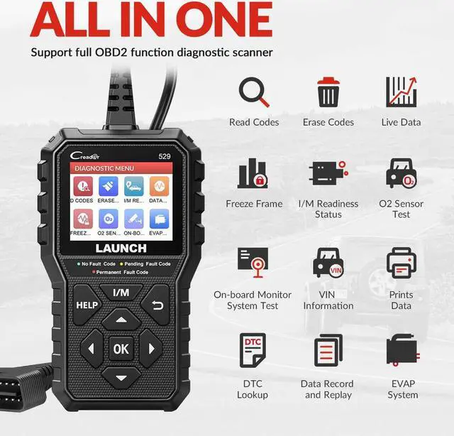 Alt view image 2 of 7 - LAUNCH CR529 OBD2 Scanner Code Reader Automotive Diagnostic Scan Tool (2022 Elite Ver. Upgraded of CR319)