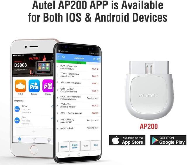 Alt view image 3 of 7 - Autel MaxiAP AP200(HT200) OBD2 Scanner Bluetooth Car Diagnostic Scan Tool Check Engine Light