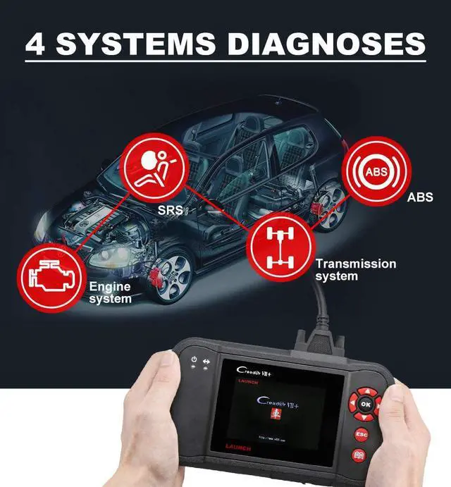Alt view image 3 of 7 - LAUNCH X431 Creader VII+ (CRP123) OBD2 Scanner Car Diagnostic Code Reader Testing Engine/Transmission/ABS/Airbag System Update via PC