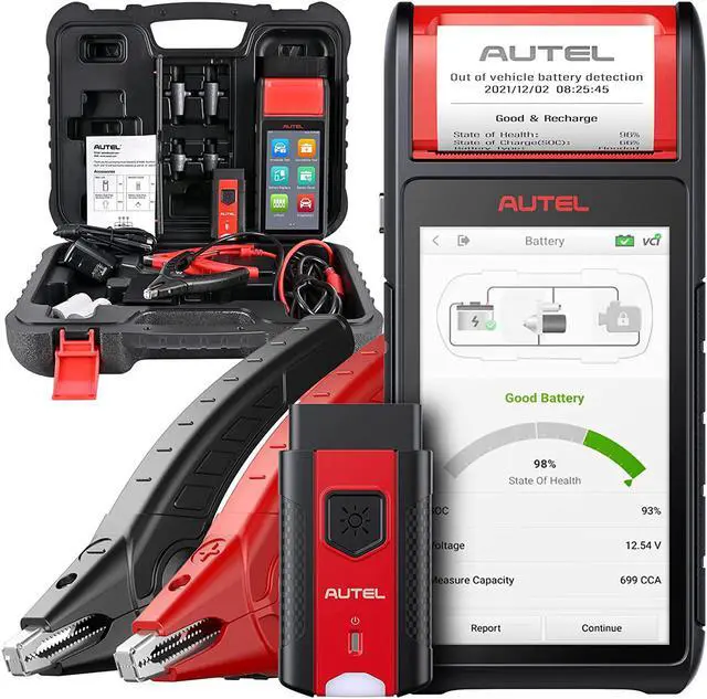 Autel MaxiBAS BT608(E) Battery Tester 12V 100-3000 CCA Load Tester, Cranking & Charging Systems Analyzer, Adaptive Conductance, Full System Diagnostic Scanner with Auto Battery Registration, Black