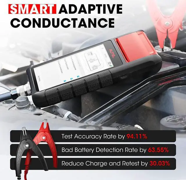 Alt view image 3 of 7 - Autel MaxiBAS BT608(E) Battery Tester 12V 100-3000 CCA Load Tester, Cranking & Charging Systems Analyzer, Adaptive Conductance, Full System Diagnostic Scanner with Auto Battery Registration, Black