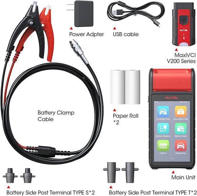 Alt view image 7 of 7 - Autel MaxiBAS BT608(E) Battery Tester 12V 100-3000 CCA Load Tester, Cranking & Charging Systems Analyzer, Adaptive Conductance, Full System Diagnostic Scanner with Auto Battery Registration, Black