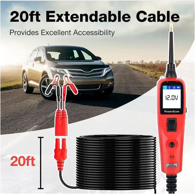 Alt view image 6 of 7 - Autel Powerscan PS100 Automotive Electrical System Tester Ps 100 Circuit Tester with 20ft Cable