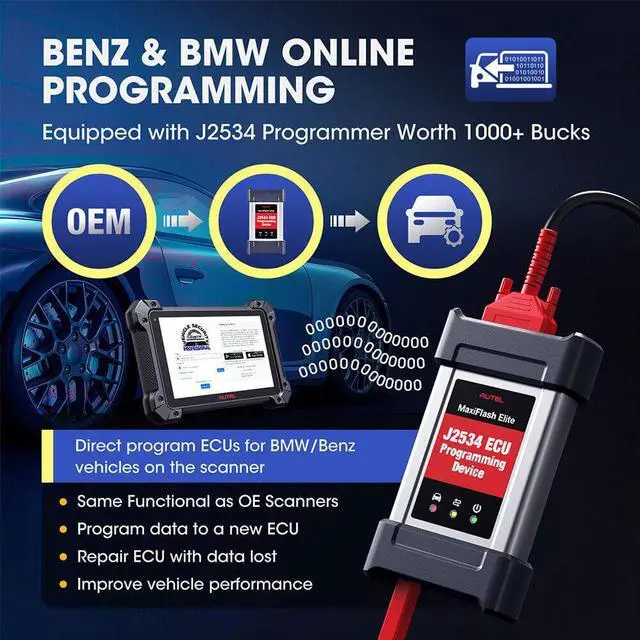 Alt view image 4 of 7 - Autel MaxiSys Pro MK908P Car Diagnostic Tool with WiFi Bluetooth Jbox J2534 VCI ECUs BCM PCM Reprogramming