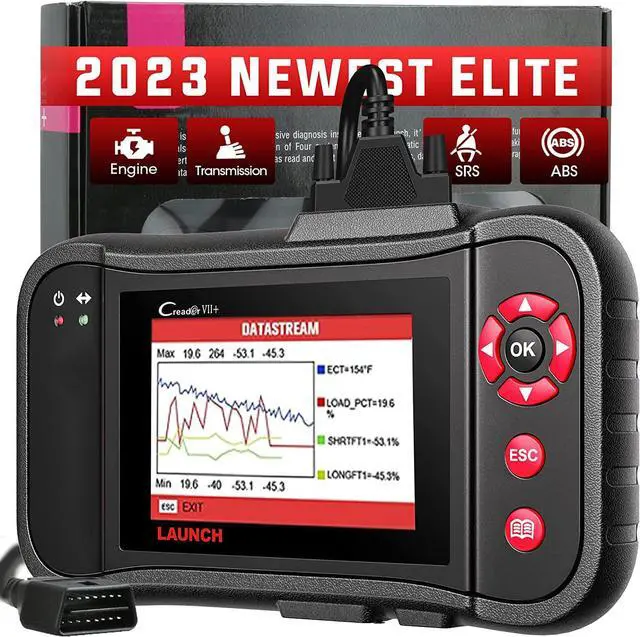 Main image of LAUNCH X431 Creader VII+ (CRP123) OBD2 Scanner Car Diagnostic Code Reader Testing Engine/Transmission/ABS/Airbag System Update via PC