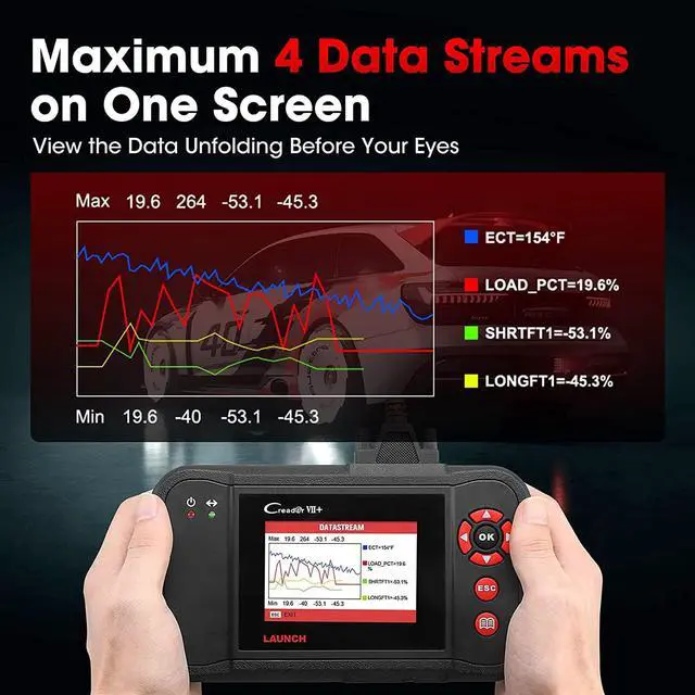 Alt view image 6 of 7 - LAUNCH X431 Creader VII+ (CRP123) OBD2 Scanner Car Diagnostic Code Reader Testing Engine/Transmission/ABS/Airbag System Update via PC