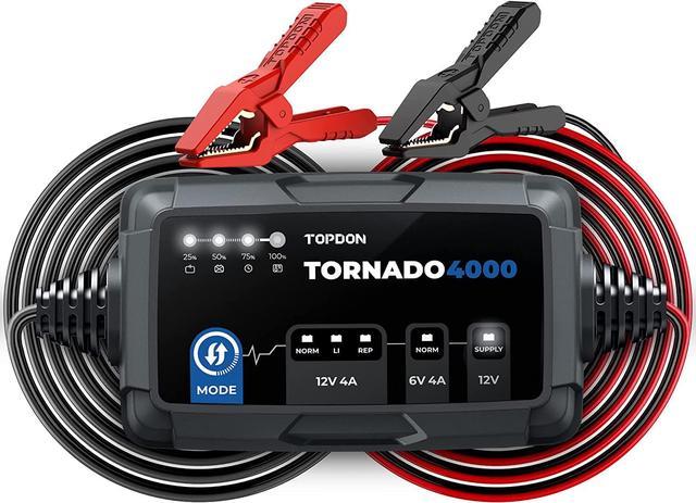 Car Battery Charger, TOPDON T4000 4A/1A Auto Smart Battery Maintainer  Desulfator for Lead-Acid/Lithium ion Batteries 