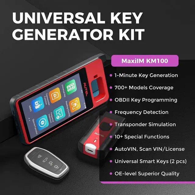 Alt view image 3 of 7 - Autel MAxiIM KM100 Key Fob bilizer Tool, Key Creation Learning Chip Read, Write, Clone, 2 Blank IKEYs, New of IM508, IM608Pro