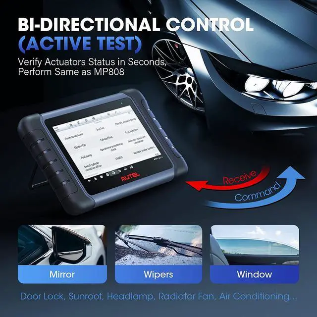 Alt view image 3 of 7 - Autel MaxiCOM MK808S OBD2 Scanner Bidirectional Scan Tool 28+ Services, OE-Level All Systems Diagnostic Scanner, FCA AutoAuth Compatible with MV105/MV108 Upgrade of MK808/MX808