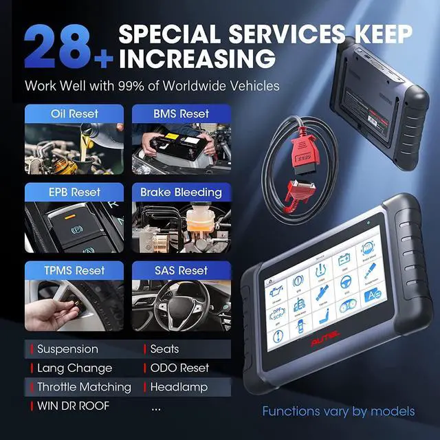 Alt view image 4 of 7 - Autel MaxiCOM MK808S OBD2 Scanner Bidirectional Scan Tool 28+ Services, OE-Level All Systems Diagnostic Scanner, FCA AutoAuth Compatible with MV105/MV108 Upgrade of MK808/MX808