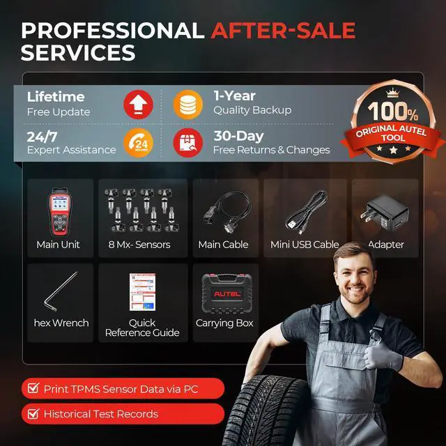 Alt view image 2 of 7 - Autel MaxiTPMS TS508WF KIT TPMS Programming Relearn, Activate, Diagnostics Tool with 8PCS 315+433Mhz Metal MX-Sensors Newest WiFi Ver. of TS508/TS508K//TS501/TS408