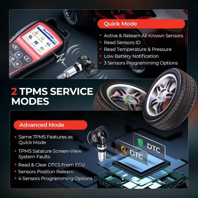 Alt view image 4 of 7 - Autel MaxiTPMS TS508WF KIT TPMS Programming Relearn, Activate, Diagnostics Tool with 8PCS 315+433Mhz Metal MX-Sensors Newest WiFi Ver. of TS508/TS508K//TS501/TS408