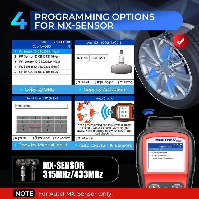 Alt view image 3 of 7 - Autel MaxiTPMS TS508WF TPMS Programming Tool Relearn/Activate All Sensors, TPMS Scan Tool Read/Clear DTCs, TPMS Reset Upgraded of TS508 TS408
