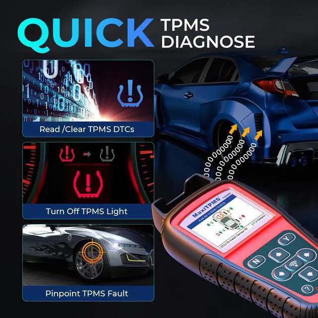 Alt view image 5 of 7 - Autel MaxiTPMS TS508WF TPMS Programming Tool Relearn/Activate All Sensors, TPMS Scan Tool Read/Clear DTCs, TPMS Reset Upgraded of TS508 TS408