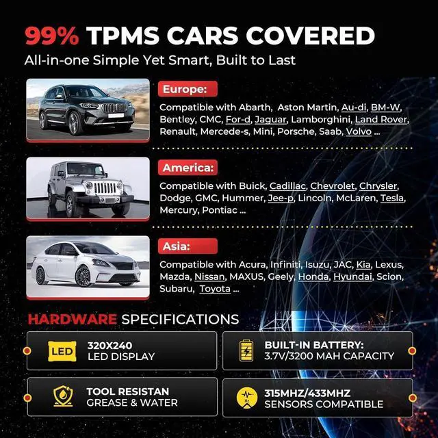 Alt view image 7 of 7 - Autel MaxiTPMS TS508 TPMS Relearn Tool TPMS Programming Tool for MX-Sensors (315/433 MHz) Relearn/Activate All Sensors
