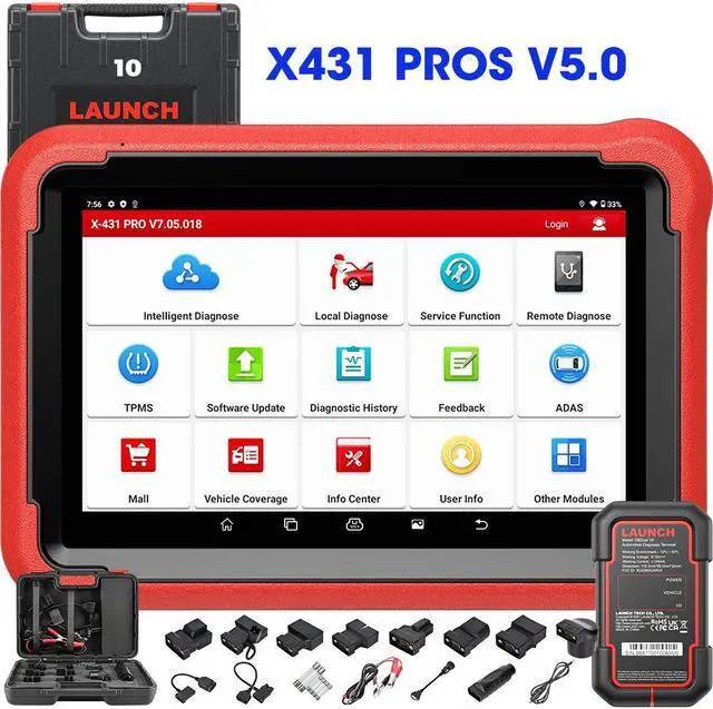 Main image of LAUNCH X431 PROS V+ 5.0 Elite Car Diagnostic Bidirectional Scan Tool 37+ Reset ECU Online Coding,Key IMMO,CANFD, DBSCar VII Connector, FCA AutoAuth