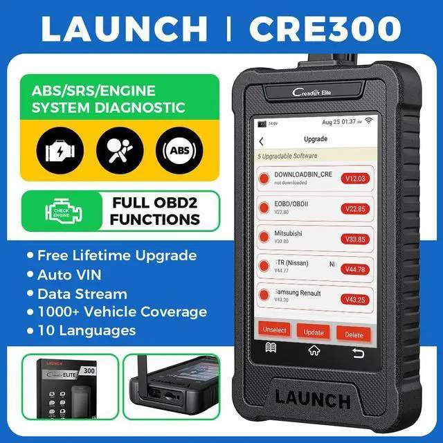 Main image of LAUNCH OBD2 Scanner Creader Elite CRE300 ,Car Diagnostic Scan Tool Full OBD2 Functions