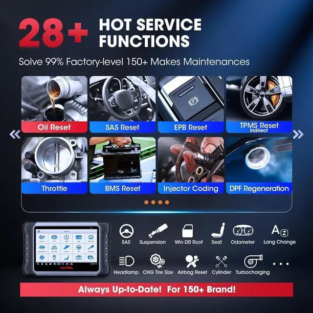 Alt view image 5 of 7 - Autel MaxiCOM MK808S OBD2 Scanner Car Diagnostic Scan Tool Bi-Directional All Systems Diagnosis 38+ Services Active Test, Injector C0ding, as MK808BT Pro MX808S M808Z, Function as MX900