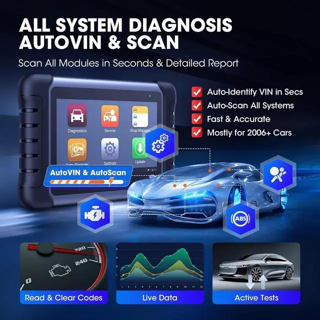 Alt view image 6 of 7 - Autel MaxiCOM MK808S OBD2 Scanner Car Diagnostic Scan Tool Bi-Directional All Systems Diagnosis 38+ Services Active Test, Injector C0ding, as MK808BT Pro MX808S M808Z, Function as MX900