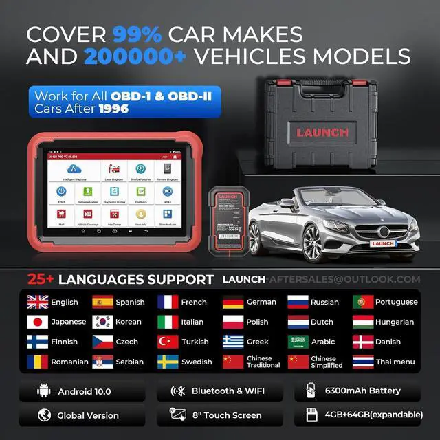 Alt view image 6 of 7 - LAUNCH X431 PROS V+ Elite Car Diagnostic Scan TOOL Bidirectional Scan ECU Online Calibration & Matching, OEM Service Tool Full Diagnostic, AutoAuth FCA SGW Tool 2 Years Free Update