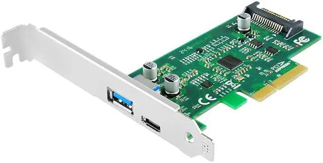 Alt view image 3 of 5 - Linkreal PCIe to USB3.1 Type C + Type A Expansion Card Superspeed 10Gb/s for PC desktops