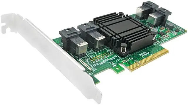 Alt view image 2 of 5 - Linkreal 4 Port PCI Express x8 to U.2 NVMe SSD Adapter Riser Card with SFF-8643 Mini-SAS HD 36 Pin Connector and Chipset PLX8725 Support 2.5" U.2 NVMe SSD