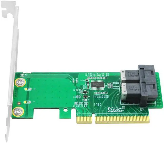 Alt view image 7 of 7 - Linkreal 2 Ports PCIe 3.0 x8 Host Adapter Card for U.2 (SFF-8639) PCIe-NVMe SSD