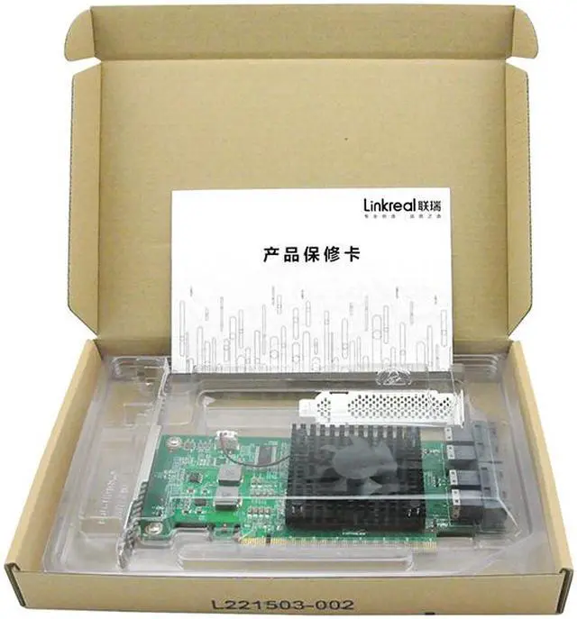 Alt view image 7 of 7 - Linkreal 4 Port PCIe 3.0 x16 to U.2 NVMe SSD Adapter with SFF-8643 Connector and PLX8747 Chipset For Servers