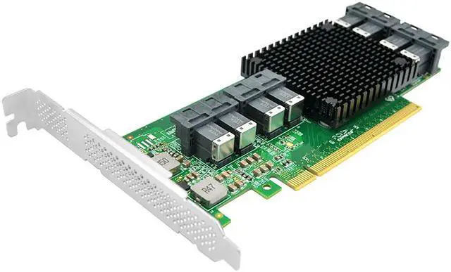 Alt view image 6 of 7 - Linkreal 8 Port U.2 to PCI Express x16 SFF-8639 NVMe SSD Adapter with SFF-8643 Mini-SAS HD 36 Pin Connector and PLX8749 chipset for Servers