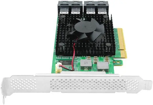 Alt view image 4 of 6 - Linkreal PCI Express 3.0 x8 to 4 x U.2 (SFF-8643) NVMe SSD Adapter