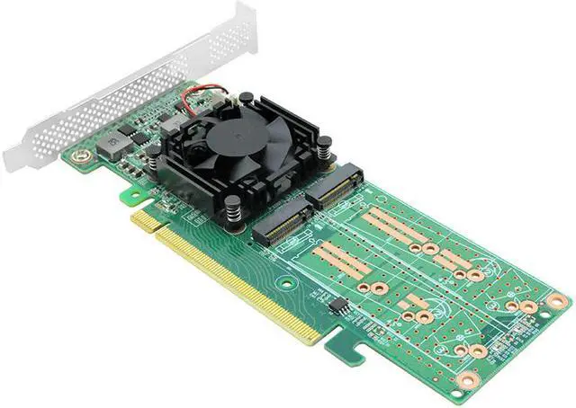 Alt view image 4 of 6 - Linkreal PCIe 3.0 x16 to 4 Port M.2 NVMe SSD Swtich Adapter Card