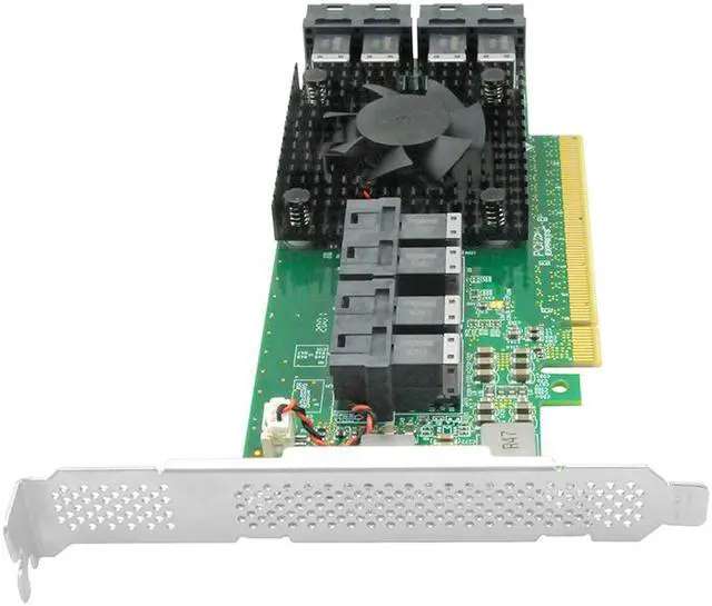 Alt view image 5 of 7 - Linkreal PCI Express x16 to 8 U.2 SFF-8643 NVMe SSD Adapter Card